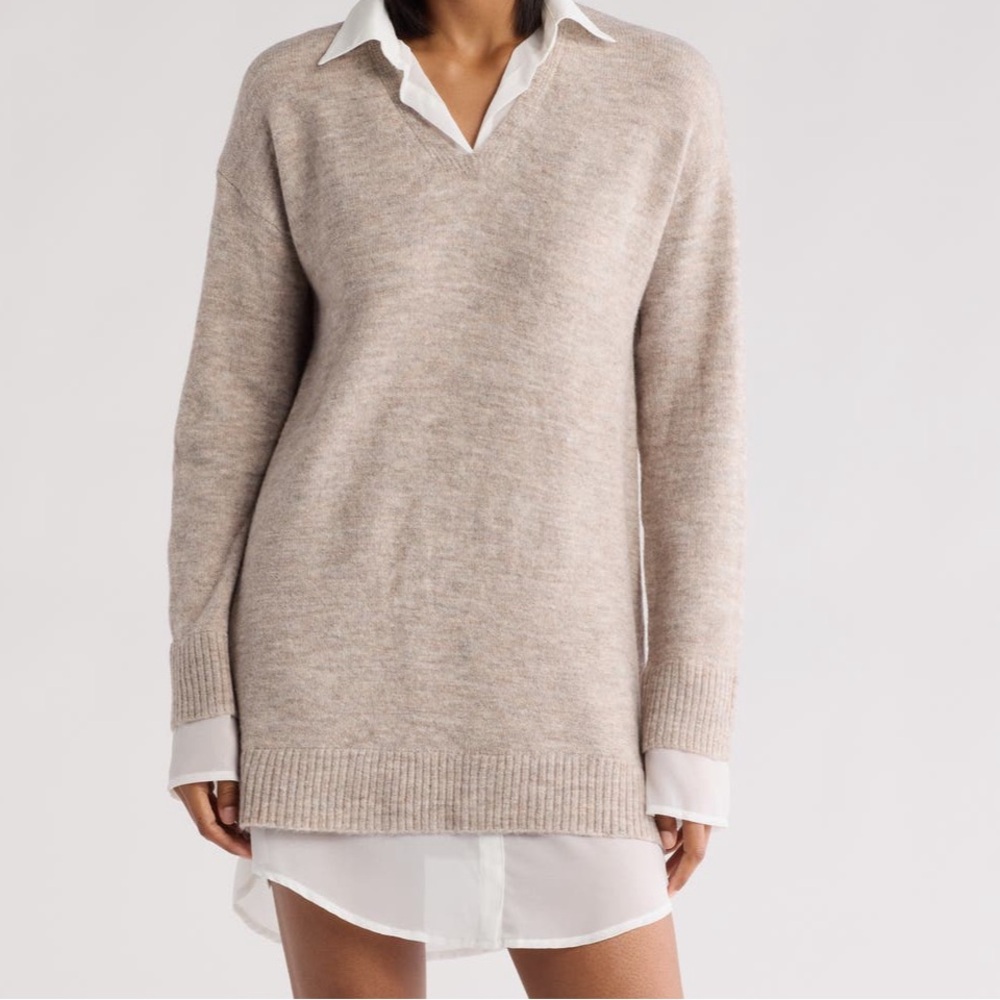 STITCHDROP Oxford Long sleeve twofor dress size M